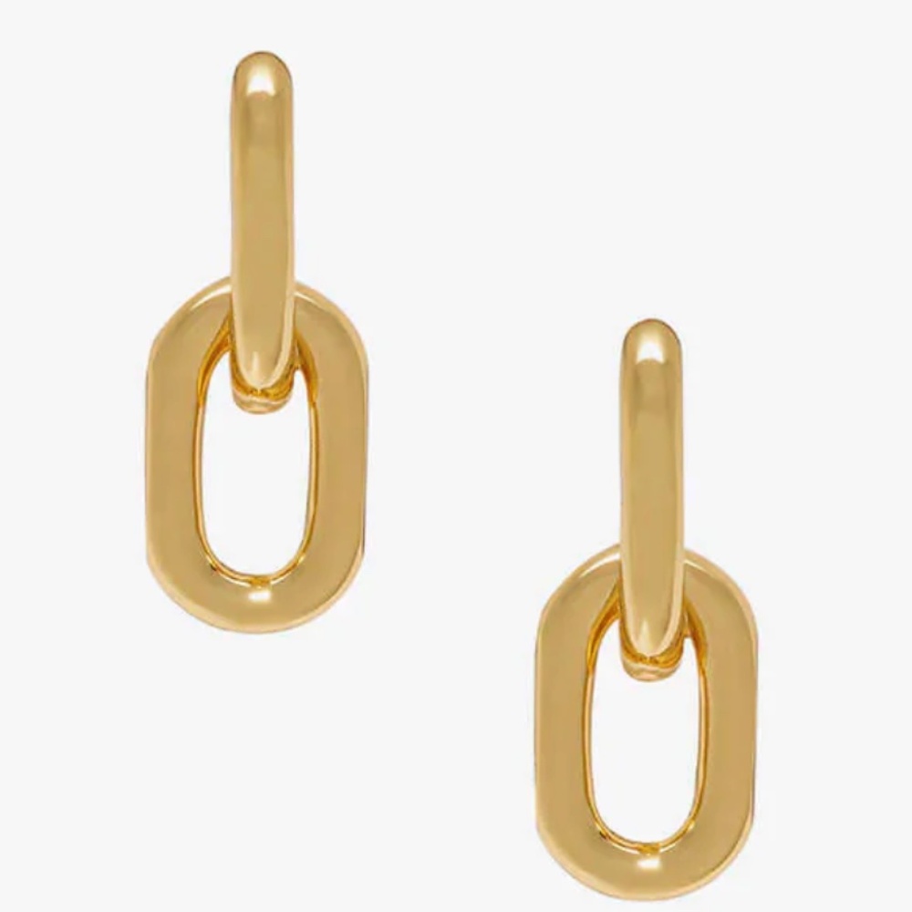 GIFTABLE Anine Bing Kaia Earrings - Gold Link Drop - NWT in Box (14K gp)